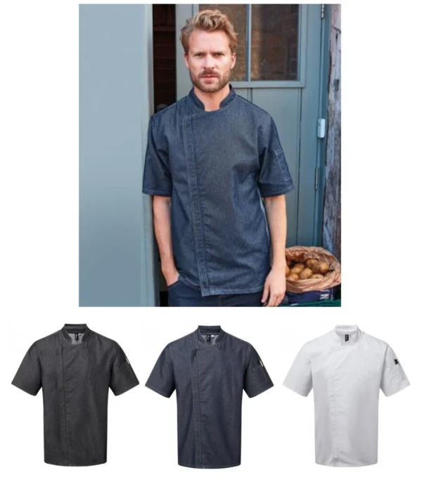 PR906 Premier Short Sleeve Zipped Chef's Jacket